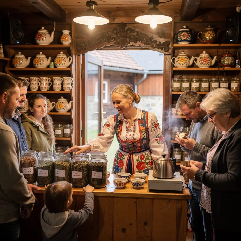 Detailný pohľad na sušené bylinky s bohatými farbami a textúrami.